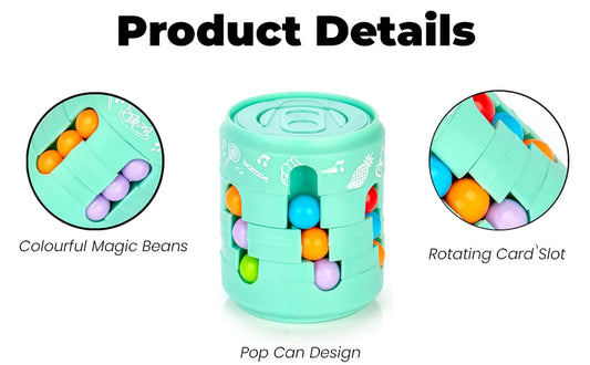 BrainTangle™ 2 in 1 Magic Bean Rainbow Puzzle Toy and Fidget Spinner